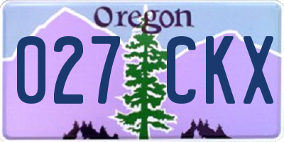 OR license plate 027CKX