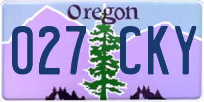OR license plate 027CKY