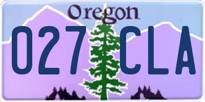 OR license plate 027CLA