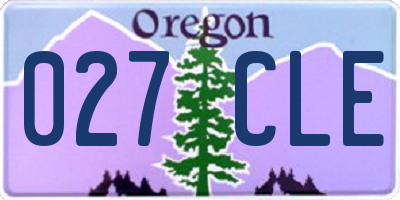OR license plate 027CLE