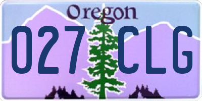 OR license plate 027CLG