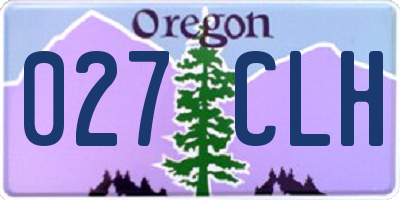 OR license plate 027CLH