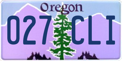 OR license plate 027CLI