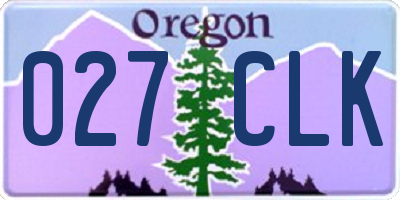 OR license plate 027CLK