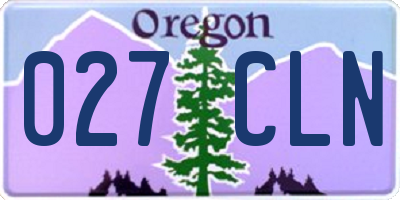 OR license plate 027CLN