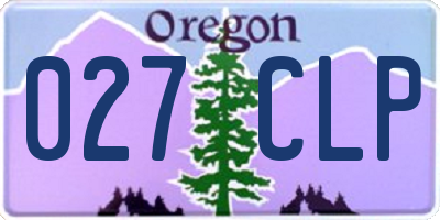 OR license plate 027CLP