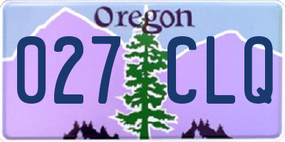 OR license plate 027CLQ