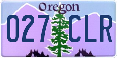 OR license plate 027CLR