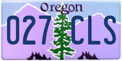 OR license plate 027CLS