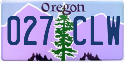 OR license plate 027CLW