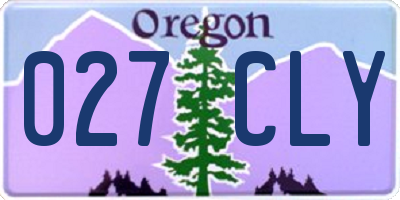 OR license plate 027CLY