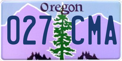 OR license plate 027CMA