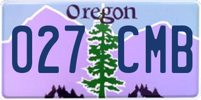 OR license plate 027CMB