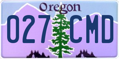 OR license plate 027CMD