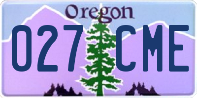 OR license plate 027CME