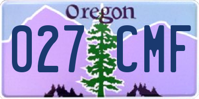 OR license plate 027CMF