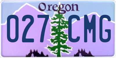 OR license plate 027CMG