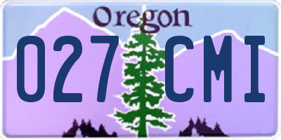 OR license plate 027CMI