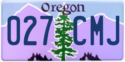 OR license plate 027CMJ