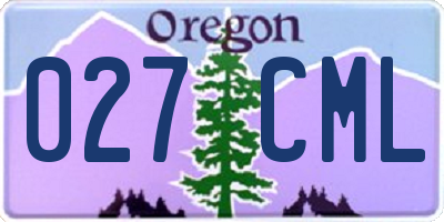 OR license plate 027CML