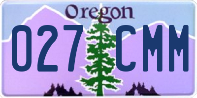 OR license plate 027CMM