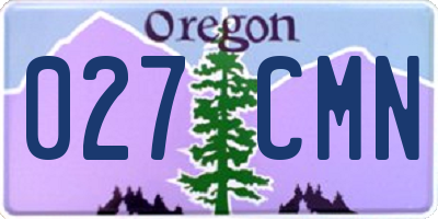 OR license plate 027CMN