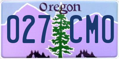 OR license plate 027CMO