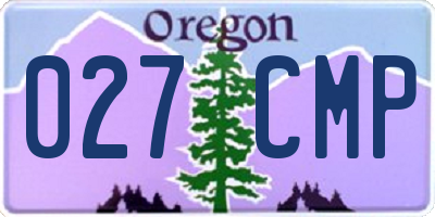 OR license plate 027CMP