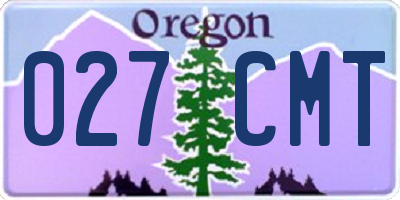OR license plate 027CMT