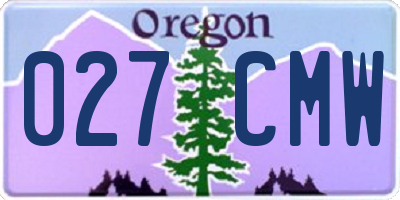 OR license plate 027CMW