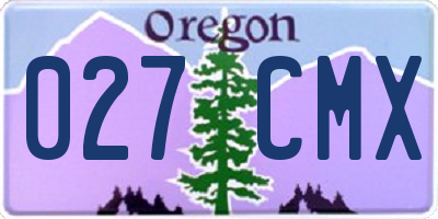 OR license plate 027CMX