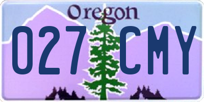 OR license plate 027CMY