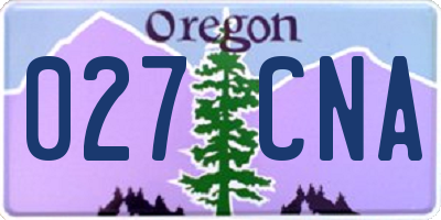 OR license plate 027CNA