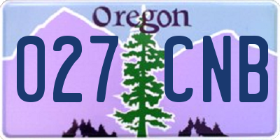 OR license plate 027CNB