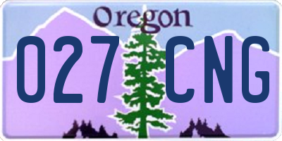 OR license plate 027CNG