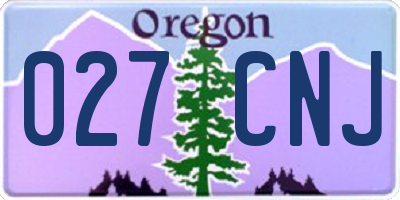 OR license plate 027CNJ