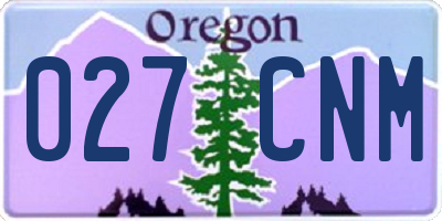 OR license plate 027CNM