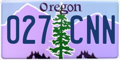 OR license plate 027CNN