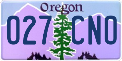 OR license plate 027CNO