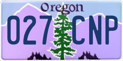 OR license plate 027CNP