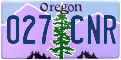 OR license plate 027CNR