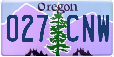 OR license plate 027CNW