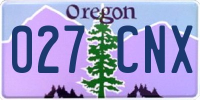 OR license plate 027CNX