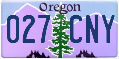 OR license plate 027CNY
