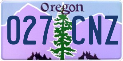 OR license plate 027CNZ