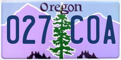 OR license plate 027COA