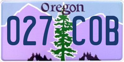 OR license plate 027COB
