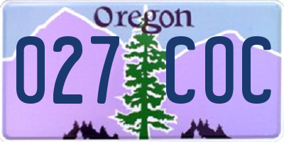 OR license plate 027COC