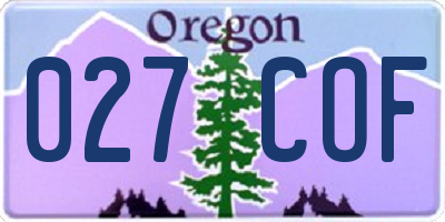 OR license plate 027COF