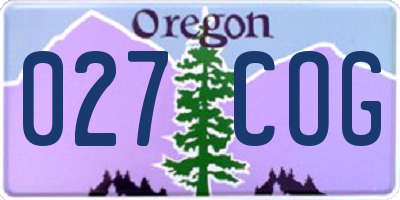 OR license plate 027COG
